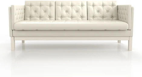 Диван Arsko Айверс Б беленый дуб белый кожзам