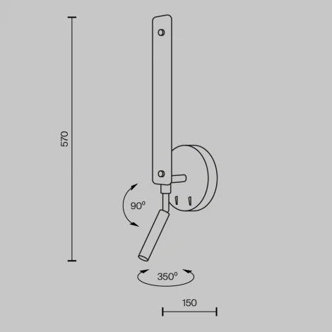 Настенный светильник для чтения со спотом и выключателем Maytoni Combo MOD214WL-L8W3K (LED, 220V)