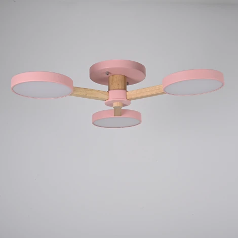 Потолочная люстра Wi-Fi на штанге Turna 3 Pink By ImperiumLoft Turna01 (LED, 220V, пульт управления, голосовое управление, умный дом - Алиса)