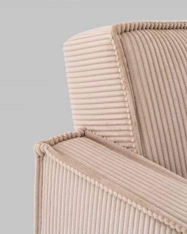 Диван прямой Stool Group Кассель велюр рельефный бежевый арт.УТ000040049