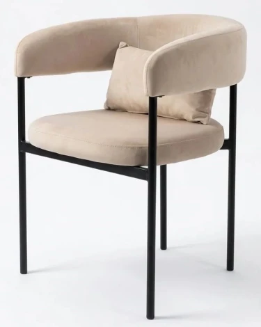 Стул СТАН, цвет H-06 Бежевый, велюр / черный каркас M-City 64803