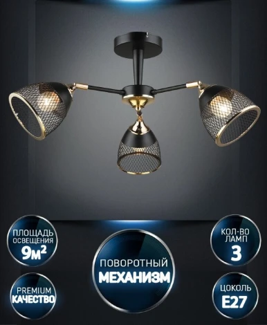 Потолочная люстра Wedo Light Aniko WD3637/3C-BK-FGD-BK