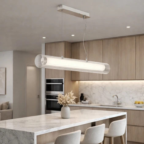 Подвесной светильник светодиодный Никель/Белый Прозрачный LED 1*33W 3000K/4000K ST Luce Enfys SL2010.103.01