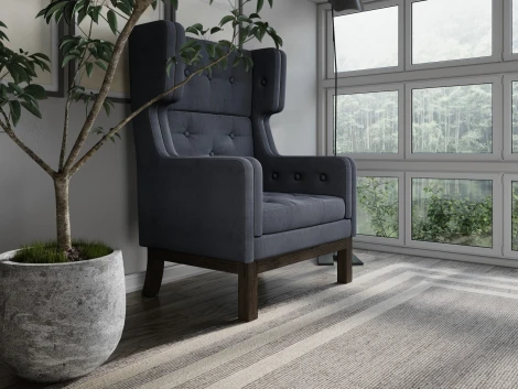 Кресло Arsko Айверс Хай Венге шенилл серый