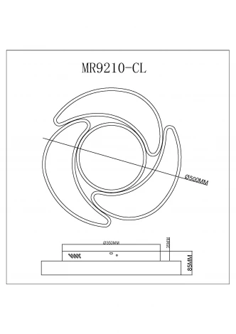 Потолочный светодиодный светильник круглый MyFar Lysithea MR9210-CL (регулировка яркости, 220V, пульт управления)