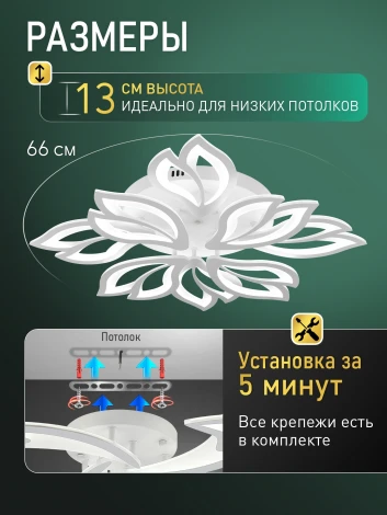 Потолочная люстра светодиодная Natali Kovaltseva Sand Ii LED SMART 84021