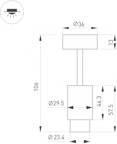 Мебельный точечный светильник ART-NEMO-SURFACE-ZOOM-R29.5-2W Warm3000 (BK, 15-45 deg, 24V) (Arlight, IP20 Металл) 049771 (LED)