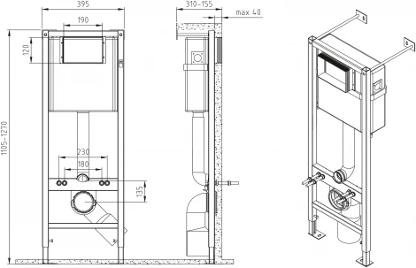 Комплект Cersanit Delfi SET-DEL/Vec/TPL/Mo-Cm-w подвесной унитаз Delfi + инсталляция Vector + кнопка смыва Movi