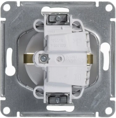 Розетка встраиваемая с заземлением (белый) Systeme Electric Glossa GSL000143