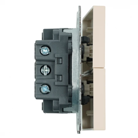 Выключатель двухклавишный (кашемир, soft touch) Stekker Эмили 49892