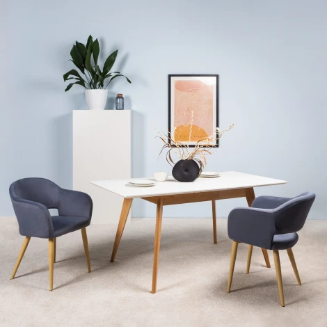 Стол R-Home Лунд раскладной 120-160 БУК-Белый