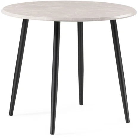 Деревянный стол Woodville Абилин 90х76 мрамор светло-серый / черный матовый 507215