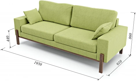 Диван Arsko прямой Хангель рогожка зеленая