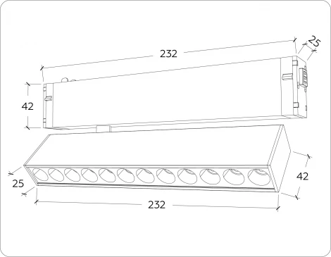 Трековый светильник магнитный светодиодный диммируемый Ambrella TRACK SYSTEM GL1341 (регулировка яркости, 220V, пульт управления, управление смартфоном, умный дом - LampSmart)