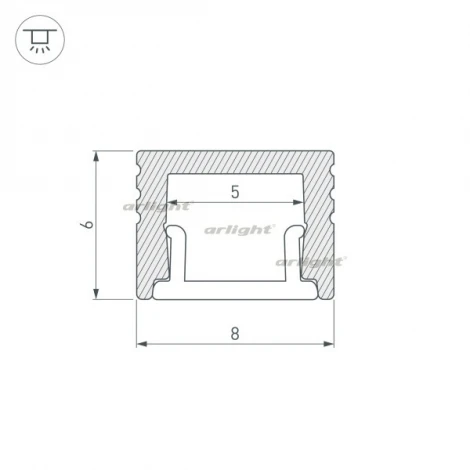 Профиль SL-MINI-8-H6-2000 ANOD BLACK (Алюминий) 030522 Arlight SL-MINI