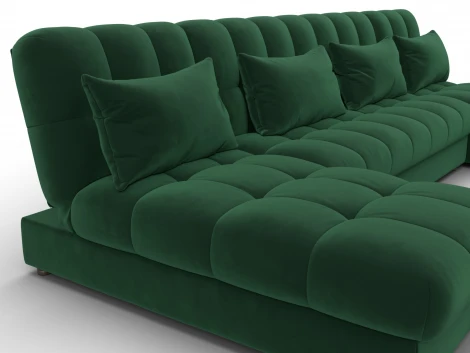 Диван П-образный Лига-116 НПБ (ДСП,ЛДСП,Велюр/Зеленый) Лига Диванов 137328