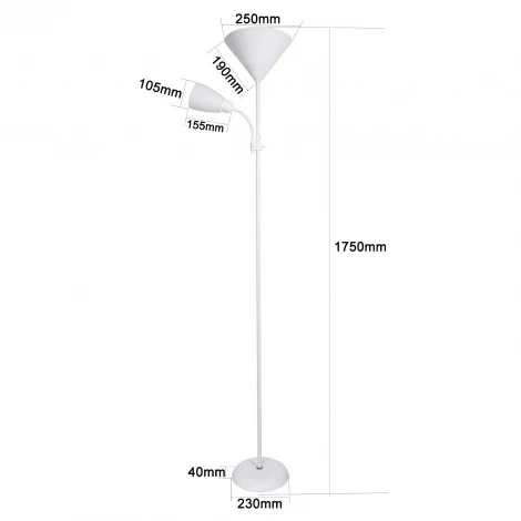 Торшер с выключателем Reluce 00306-0.7-02 WH