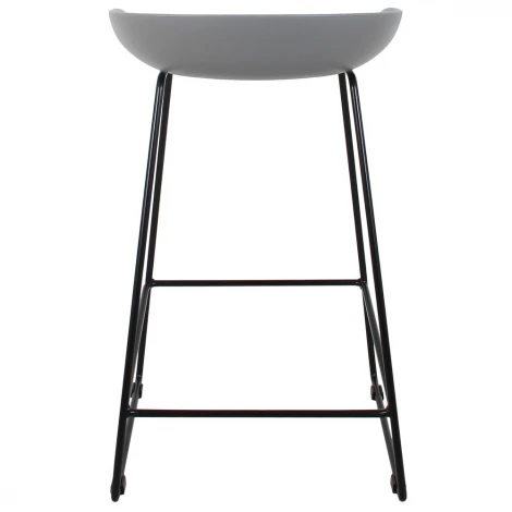 Стул полубарный Neo серый с чёрными ножками