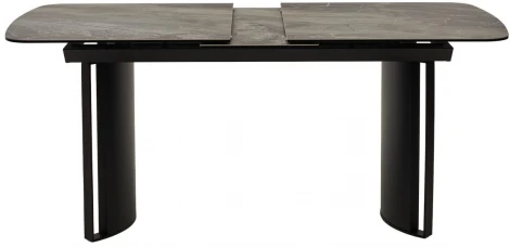 Стол RASMUS 160 KL-80 Серый мрамор, итальянская керамика / черный каркас М-City