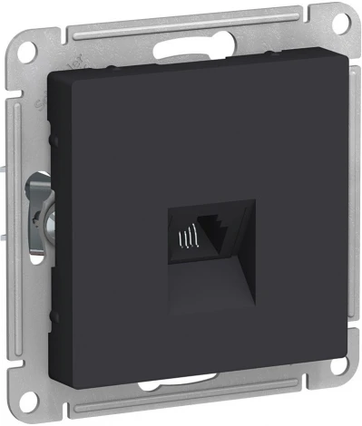 Телефонная розетка встраиваемая RJ-11 (карбон) Systeme Electric AtlasDesign ATN001081