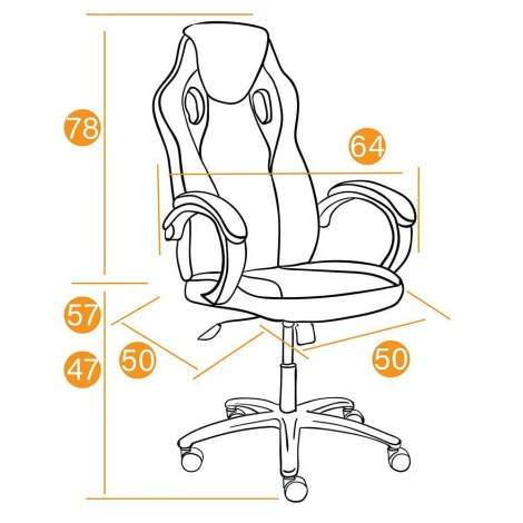 Кресло RACER GT new металлик/красный (кож/зам/ткань)