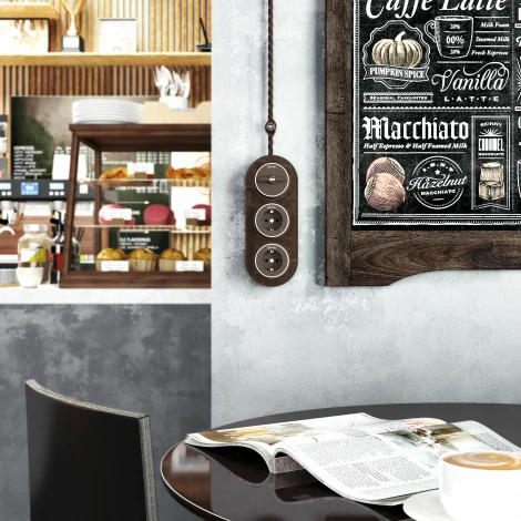 Переключатель / выключатель одноклавишный Vintage (мокко матовый/хром) Werkel W5812052 (a055915)