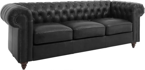 Диван Chester Classic ОГОГО (арт.329636), (Кожа/Черный)