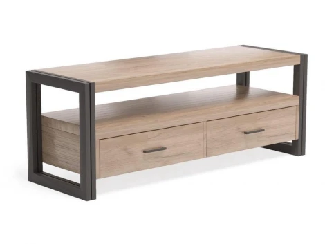 Тумба под TV Нео Лофт TVS-1 Дуб беленый шпон