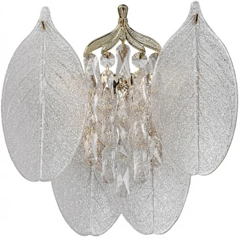 Бра Odeon Light Tears 5049/3W золото/прозрачный/металл/хрусталь/стекло E14 3*40W (220V, подвески, лепестки)