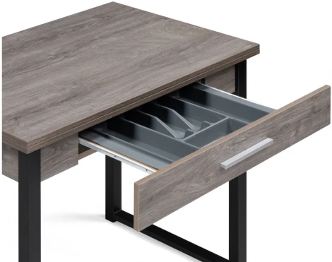 Деревянный стол Woodville Ибби 90(128)х64х77 рошелье / черный матовый 528556