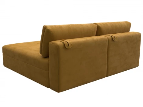 Диван угловой модульный Лига-060 НПБ угол универсальный (ЛДСП,Брус,Фанера/Пластик/Велюр/Желтый) Лига Диванов 129507