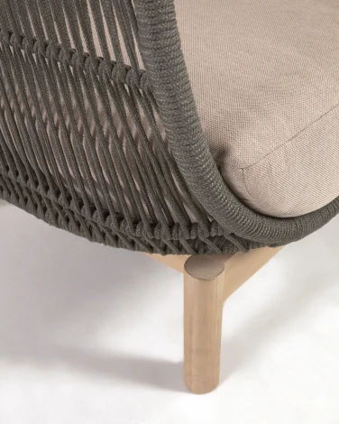 Диван уличный La Forma (ex Julia Grup) Catalina (Зеленый,Серый/ Алюминий,Пена,Веревка,Сталь,Акация)