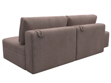 Диван прямой модульный с пуфом Лига-060 НПБ (ЛДСП,Брус,Фанера/Пластик/Велюр/Бежевый) Лига Диванов 129656