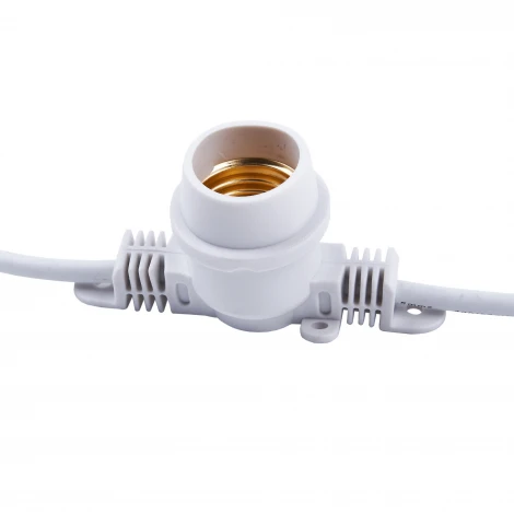 Гирлянда Белт-лайт, 5м + 1,5м сетевой шнур. 10 патронов E27, шаг 50см. белая Uniel UDL-K121 10/E27/5M IP65 WHITE BELT-LIGHT