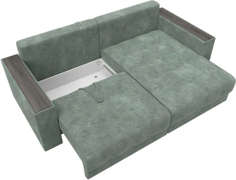 Диван угловой с декором Лига-049 НПБ Лига Диванов (Велюр) арт.128463