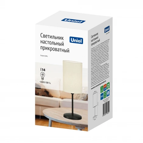 Настольная лампа Uniel UML-B308 E14 BLACK/BEIGE