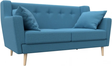 Диван кухонный прямой Брайтон 2 (Голубой/Рогожка) Лига Диванов арт.123761