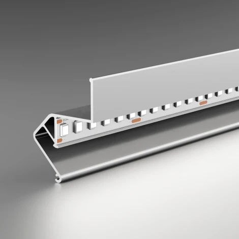 Профиль алюминиевый теневой встраиваемый серый 30х43х3000мм для натяжных потолков (под гарпун) Wolta WAP WAP-I-30/43/3000-A