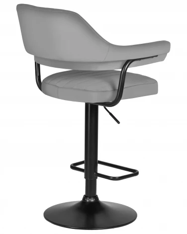 Стул барный DOBRIN CHARLY BLACK (серый велюр (MJ9-75)) 5019_BlackBase-LM BLACK, цвет сиденья серый (MJ9-75), основания черный