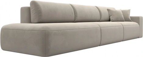 Диван прямой Лига-036 НПБ Модерн Лонг подлокотник справа (Бежевый/Микровельвет) Лига Диванов арт.121347