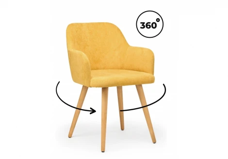 Стул деревянный Инфини 360 горчичный (ocean 016) / светлое дерево 631756