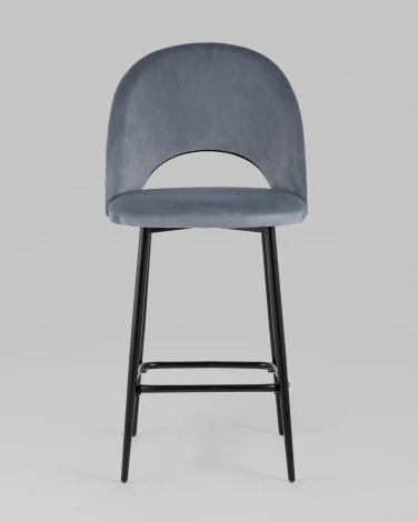 Стул полубарный Меган SN велюр серый Stool Group УТ000042230