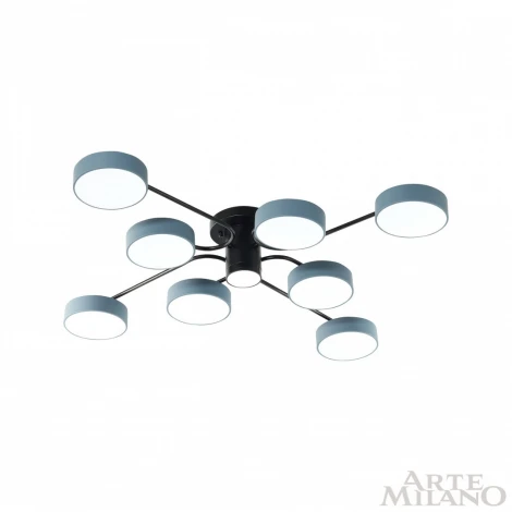 Потолочная люстра на штанге Arte Milano Ferrara 253039/8+1 Bk/Gr (LED, 220V, круглые)