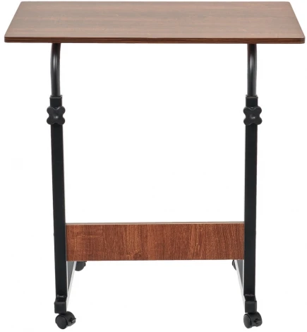 Стол многофункциональный на колесах, 60x40 см, «РОЛЛ», 2 ножки, регул.высота, мдф, металл, тёмн. дерево, черный Bradex Home РОЛЛ TD 0731