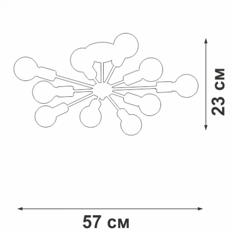 Потолочная люстра на штанге Vitaluce V4261-0/10PL, 10хE27 макс. 40Вт