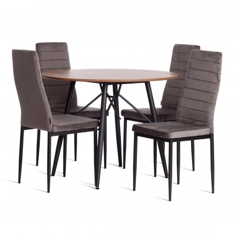 Стул Easy/Изи (мод. JSC02-1)/1 шт. в упаковке металл, флок, 41х52х96см, темно-серый HLR24/черный Tetchair 24596