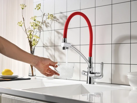 Смеситель Lemark Comfort LM3070C-Red для кухонной мойки