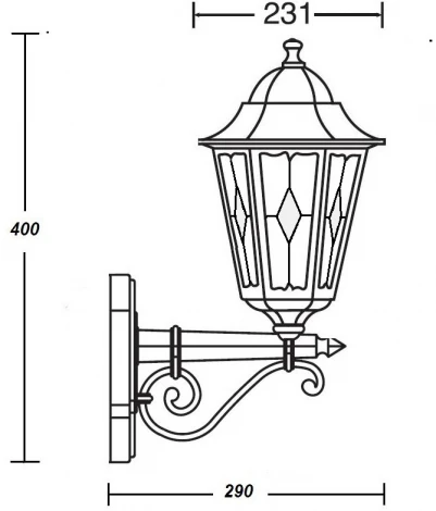 Настенный фонарь уличный Oasis Light PETERSBURG lead GLASS 79801lg Bl