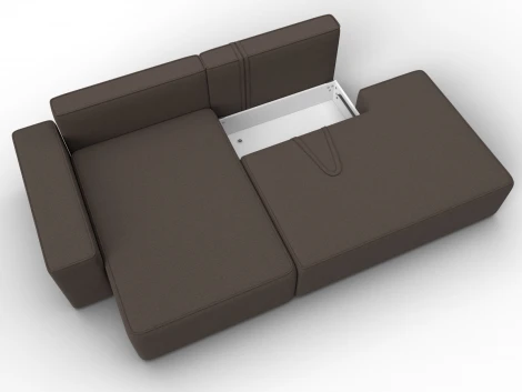 Диван угловой Лига-079 угол левый (ДСП/Пластик/Рогожка/Коричневый) Лига Диванов 129812L