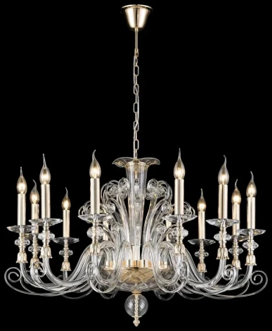 Подвесная люстра большая Wertmark Nadina WE174.12.303 (220V, на цепи, подсвечник, свеча)
